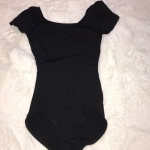 Plain black leotard